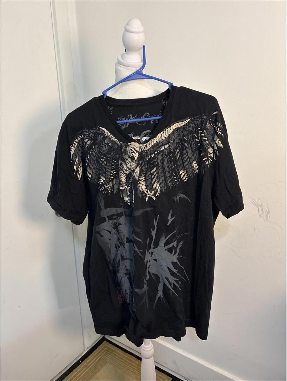 Key Closet Men's T-shirt Size XL  Eagle Black Streetwear‎ Comfort
